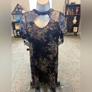 Floral Lace Black Dress 97